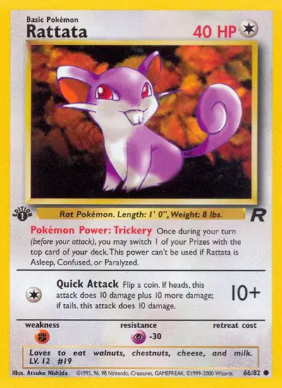 Rattata 1st Edition 66/82 Team Rocket 2000 Pokemon TCG