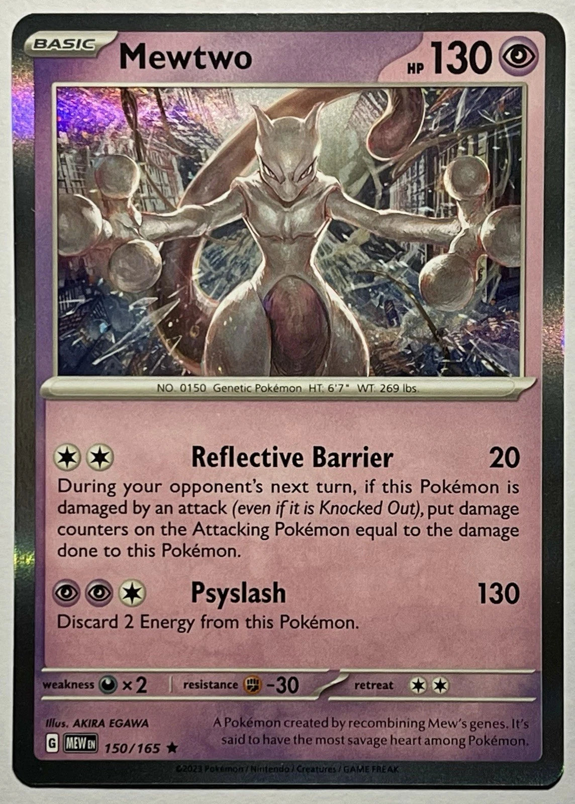 Mewtwo Holo Rare 150/165