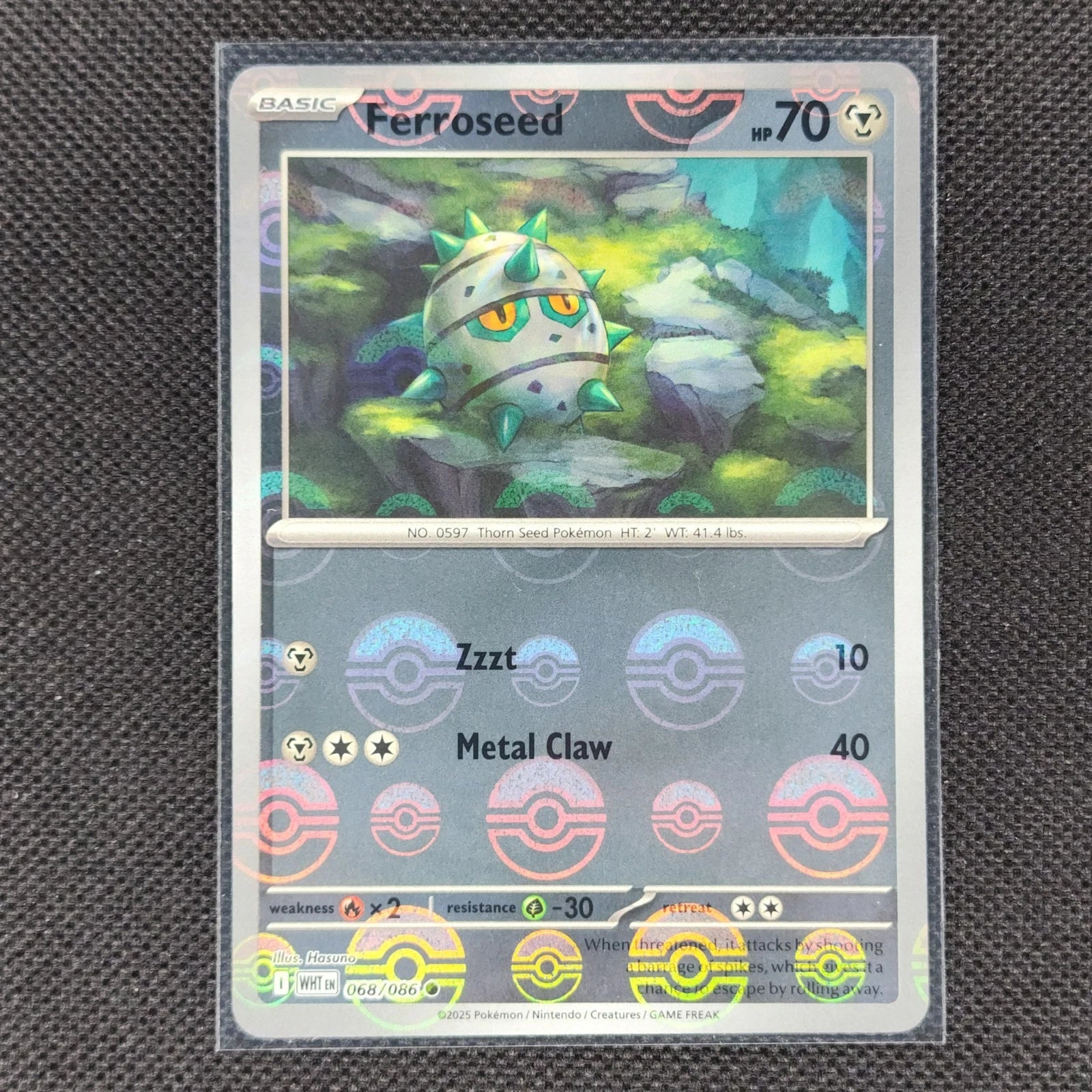 Ferroseed - 068/086 - Pokeball Holo - White Flare - Pokemon Card
