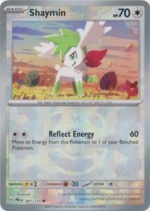 Shaymin 087/131 Master Ball Reverse Holo Prismatic Evolutions Pokemon Card NM