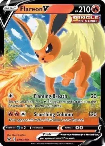 Flareon V SWSH149 Black Star Promo Tin Full Art