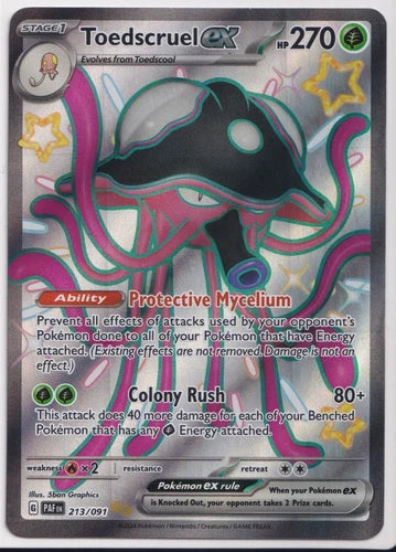 Toedscruel EX 213/091 Ultra Rare Shiny Pokémon Scarlet & Violet - Paldean Fates