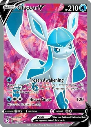 Glaceon V (Full Art) Evolving Skies  Ultra Rare  174/203