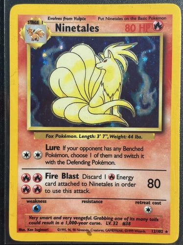 Ninetales 12/102 - Pokémon TCG Base Set Holo Rare Unlimited - HP