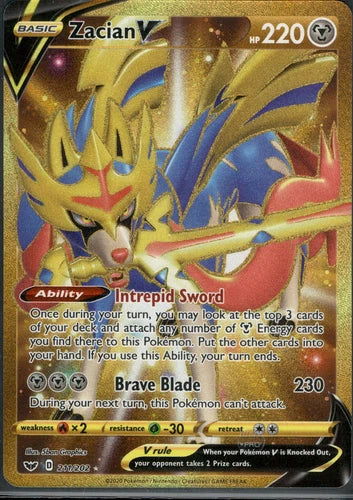 Pokémon TCG Zacian V Sword & Shield 211/202 Holo Secret Rare