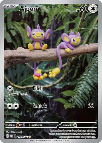 Aipom 211/182 Illustration Full Art Holo Rare Paradox Rift