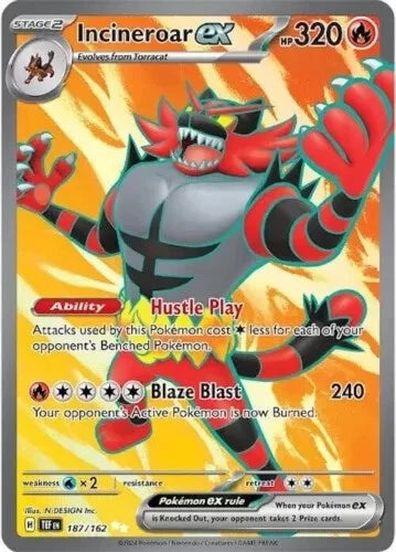 Incineroar ex 187/162 - Full Art Ultra Rare - Temporal Forces