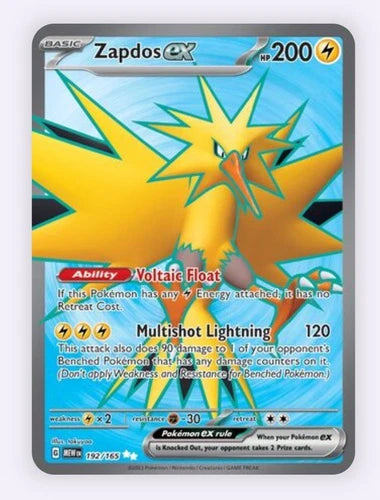 Pokémon TCG Zapdos ex Scarlet & Violet-151 192/165 Holo Ultra Rare