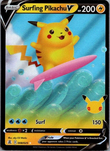 Surfing Pikachu V #008/025 | Ultra Rare | Celebrations