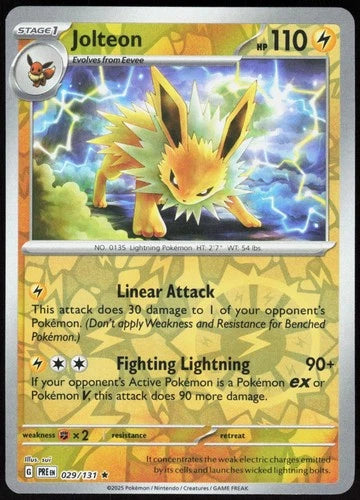 Jolteon - Reverse Holo Rare - 029/131