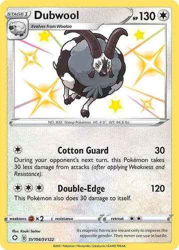 Dubwool Shining Fates: Shiny Vault  Shiny Holo Rare  SV104/SV122