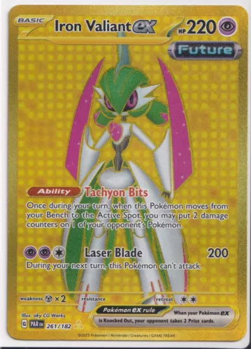 Pokemon TCG: Iron Valiant EX 261/182 Hyper Rare SV04 Paradox Rift