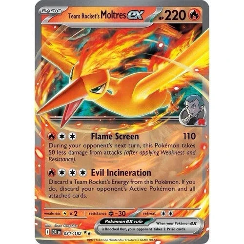 Team Rocket's Moltres ex 031/182 Destined Rivals Double Rare