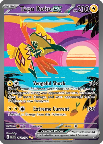 Pokémon TCG Tapu Koko EX Paradox Rift 247/182 Holo Special Illustration Rare