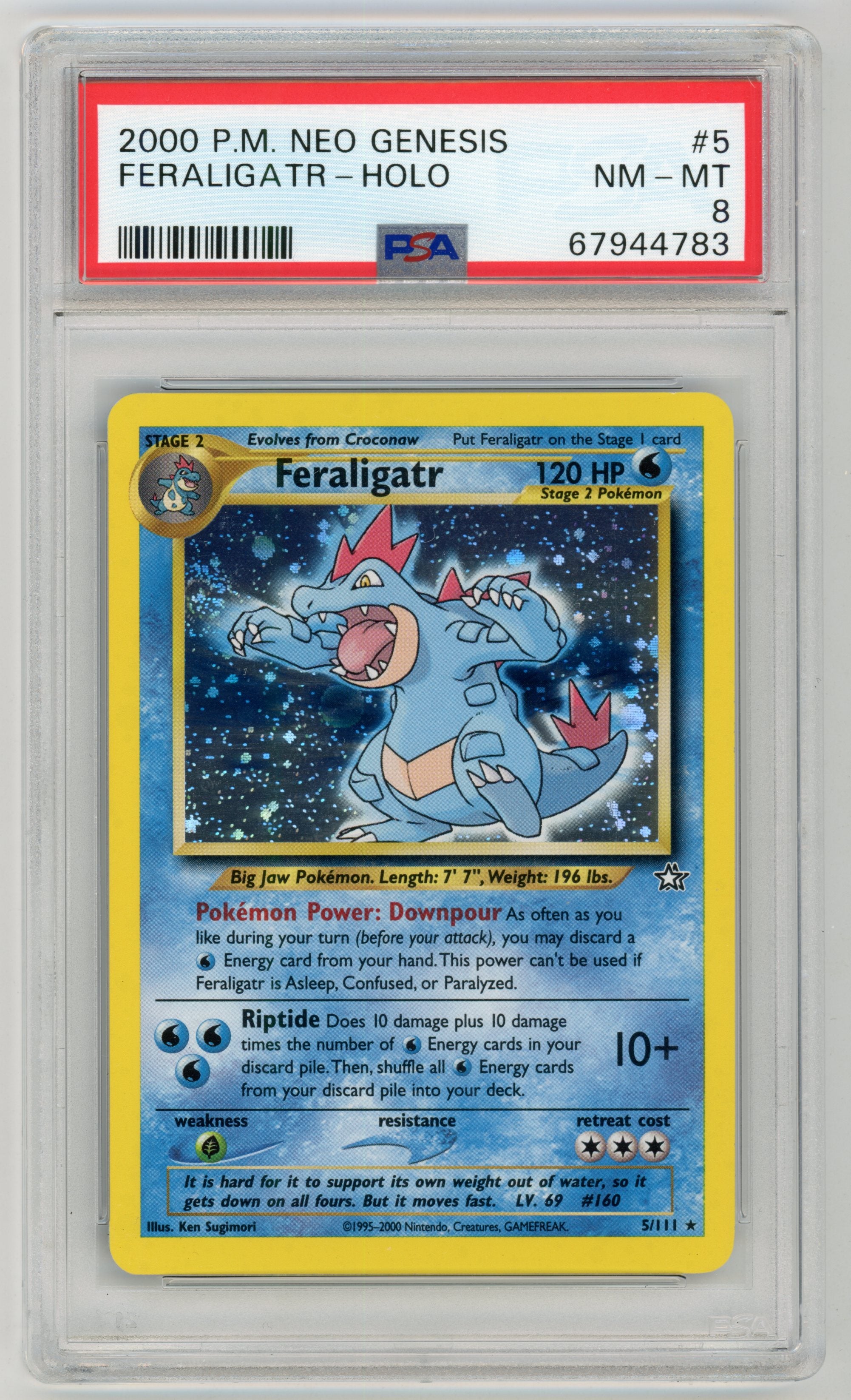 2000 POKEMON NEO GENESIS #5 FERALIGATR-HOLO PSA 9