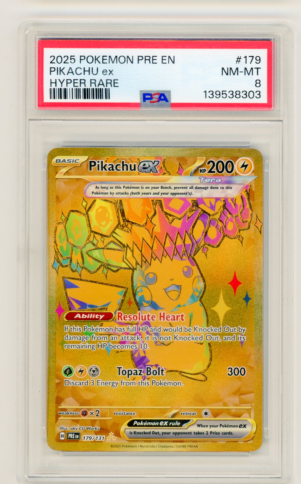 Pikachu EX - Hyper Rare - 179/131 PSA 8
