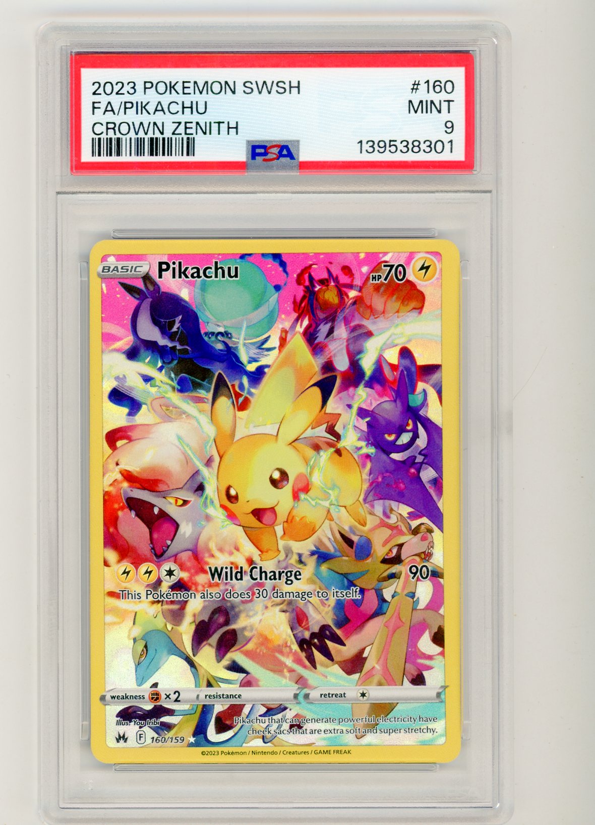 Pikachu - Secret Rare - 160/159 PSA 9