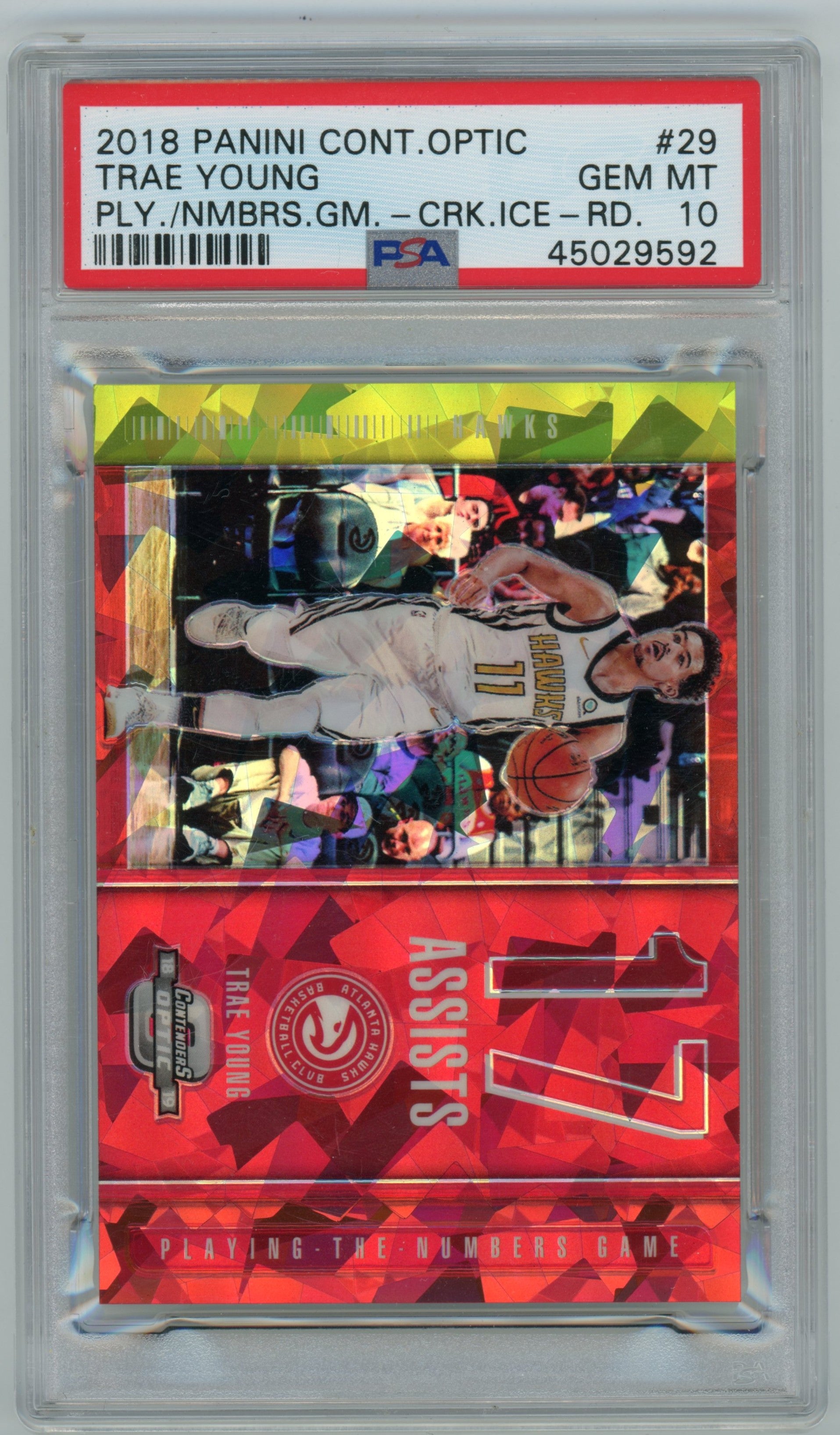 2018 PANINI CONTENDERS OPTIC PLAYING THE NUMBERS GAME CRACKED ICE-RED