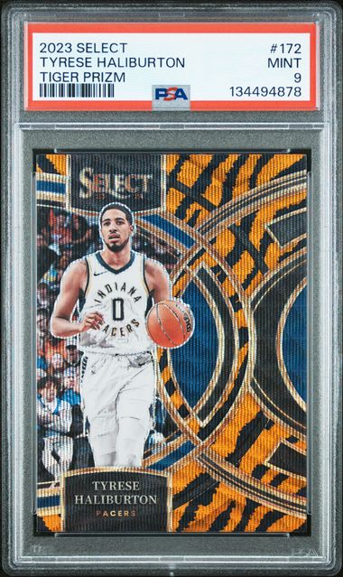 2023 Panini Select Tyrese Haliburton Tiger Prizm SSP - PSA 9